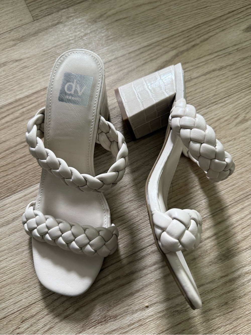 DV by Dolce Vita Braided Double-Strap Slide Sandals in Cream - Picture 2 of 5